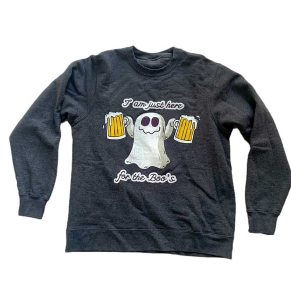 HALLOWEEN Ghost Gray Graphic Sweatshirt